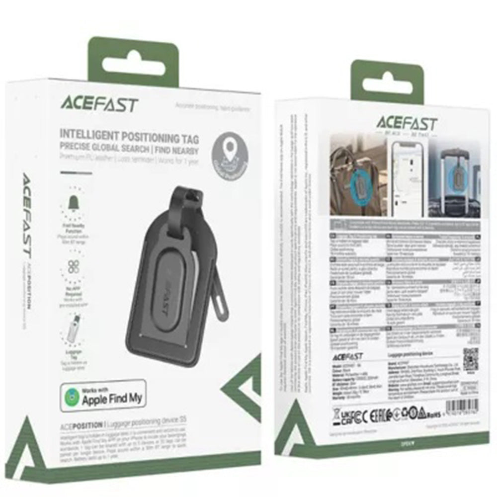 Acefast SmartTag Luggage S5 for iOS Series, Svart