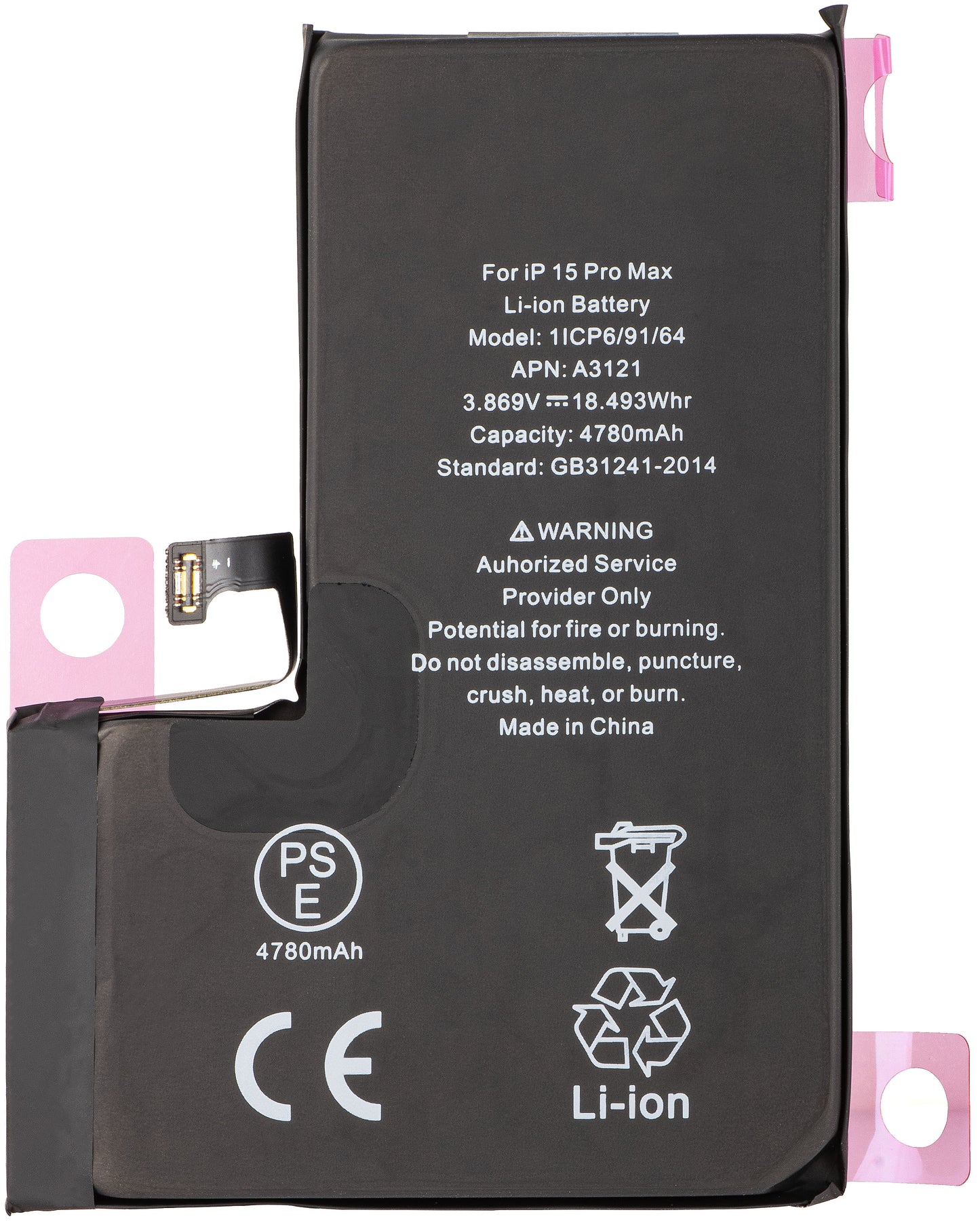 Batteri Apple iPhone 15 Pro Max, Diagnostic High Capacity