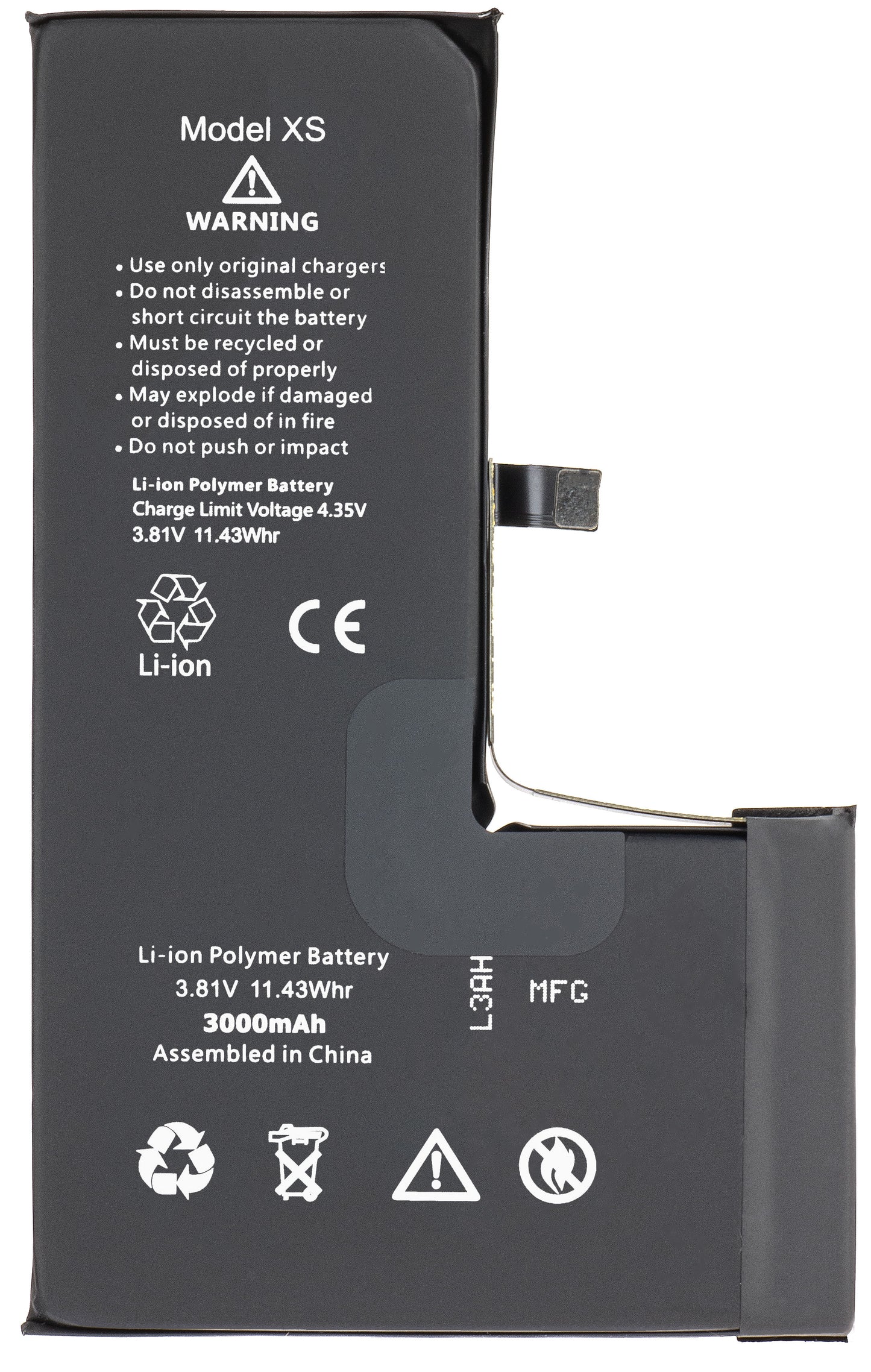 Apple iPhone XS-batteri, høy kapasitet