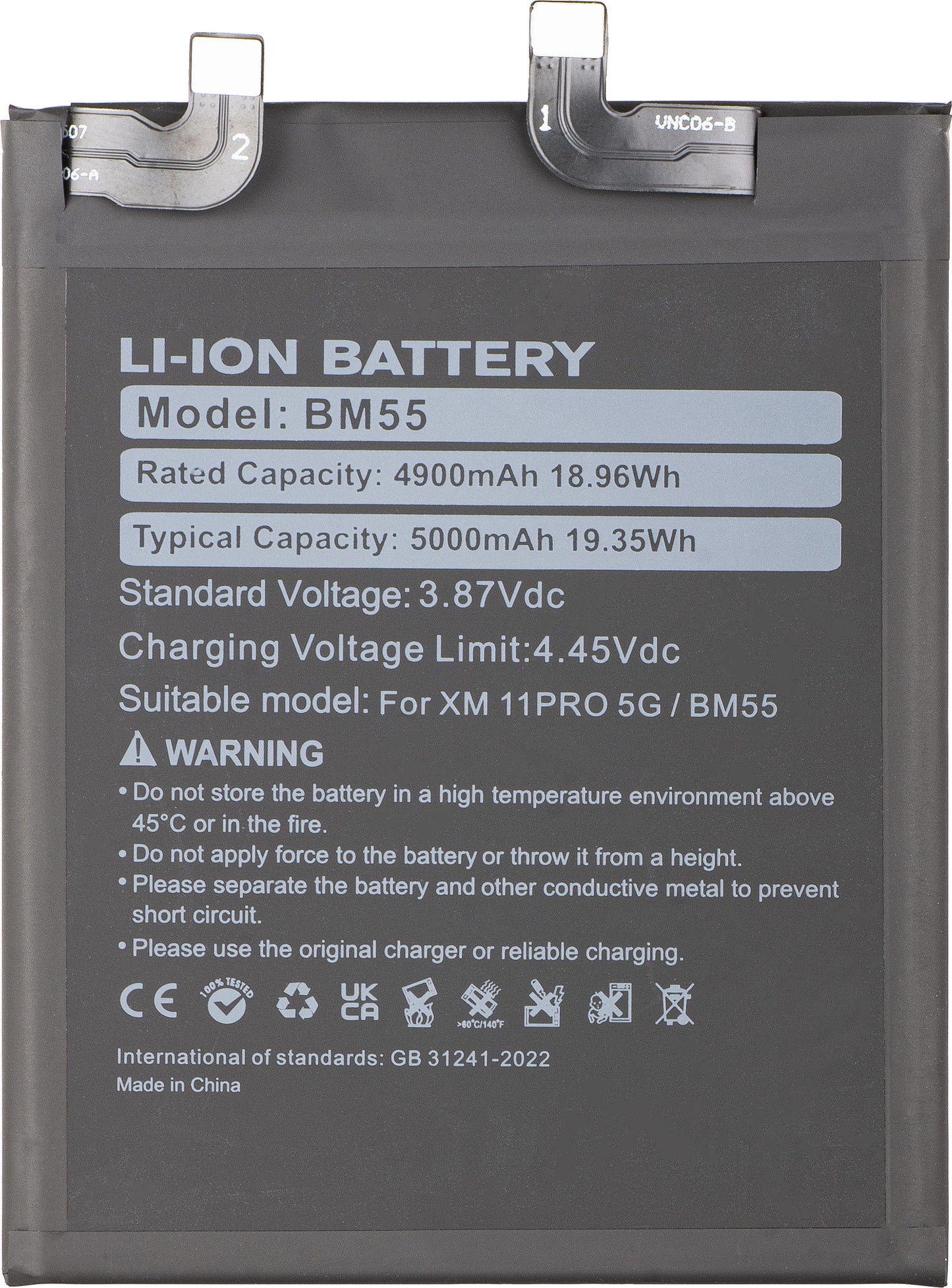 Batteri for Xiaomi Mi 11 Ultra, BM55