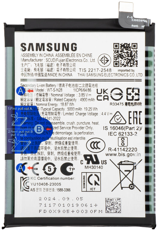 Batteri Samsung Galaxy Galaxy A05 A055, WT-S-N28, Service Pack GH81-2424241A