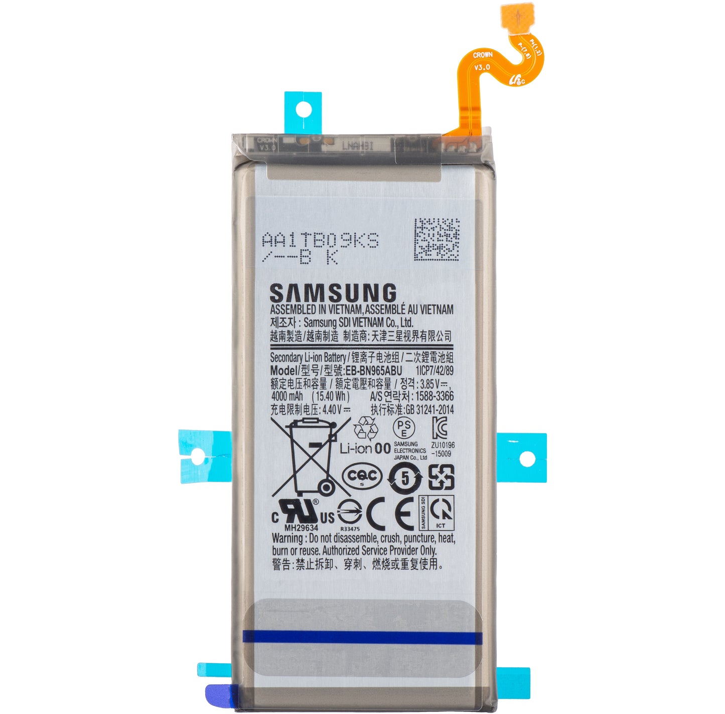 Batteri Samsung Galaxy Note 9 N960, EB-BN960ABE, Servicepakke GH82-17562A