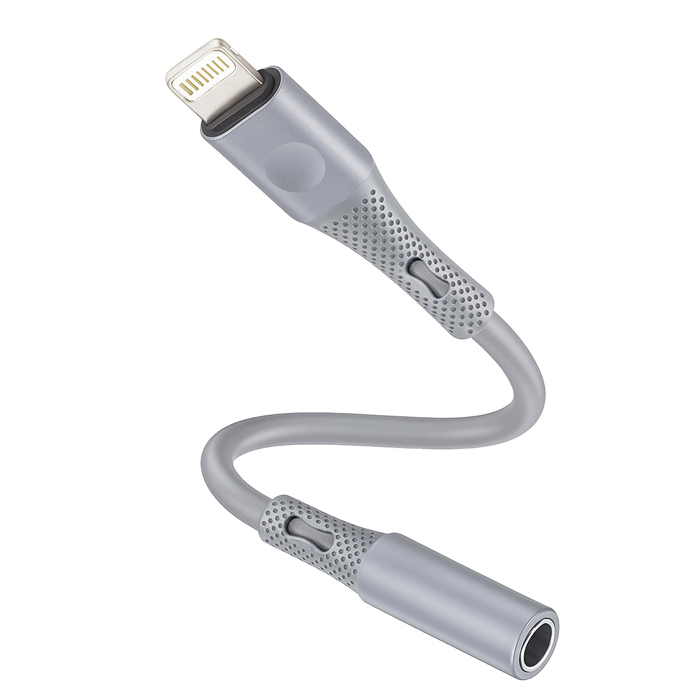 Audioadapter Lightning - 3.5mm Techsuit AC2 SoundFlex, Grå