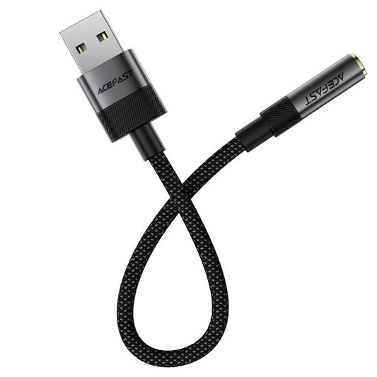 Audioadapter Acefast J13, USB-A - 3,5 mm, Svart