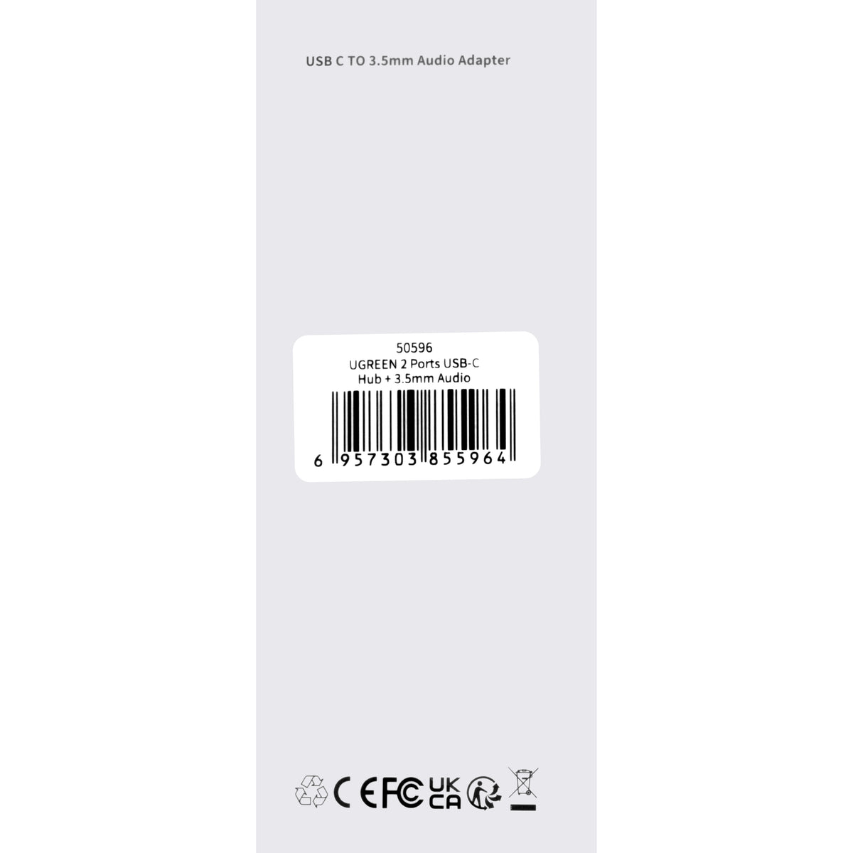 Audioadapter USB-C - 3.5mm / USB-C UGREEN CM193, Grå
