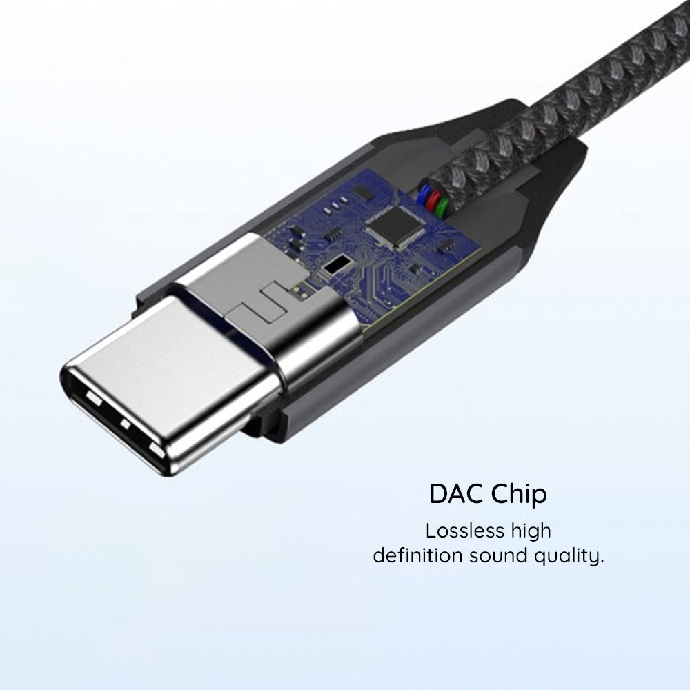 USB-C til 3.5mm lydadapter Techsuit AC8 MusicDox, Grå