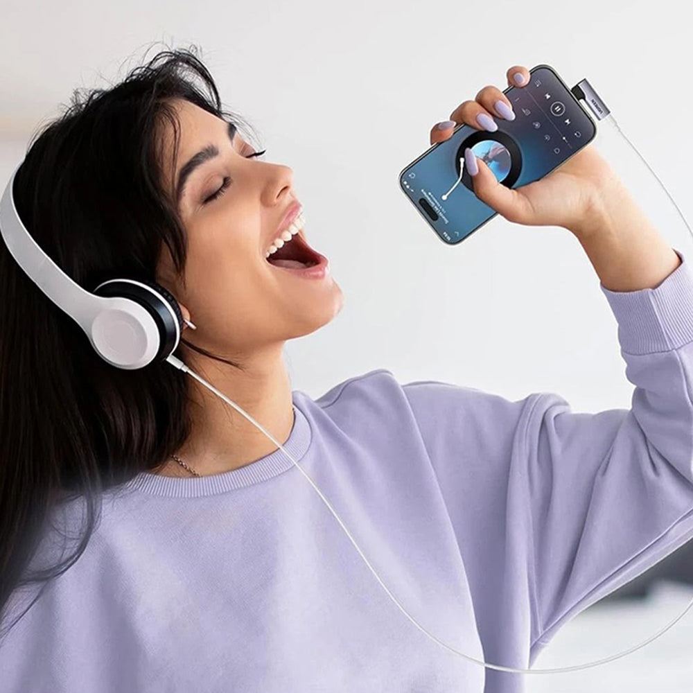 Audioadapter USB-C - 3.5mm UGREEN CM460 (20194) Vinklet, Grå