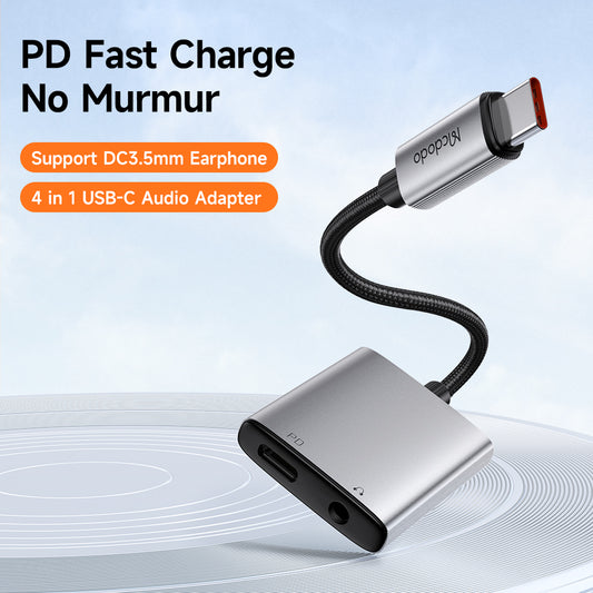 Audioadapter USB-C - USB-C / 3.5mm McDodo CA-5050 Wales, Grå