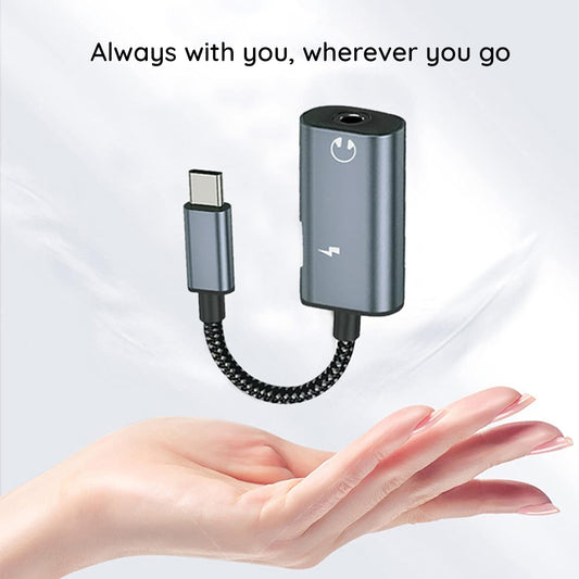 USB-C lydadapter - USB-C / 3.5mm Techsuit AC22 AcustiCore, Grå