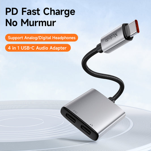 Audioadapter USB-C - USB-C / USB-C McDodo CA-5570 Wales, Grå