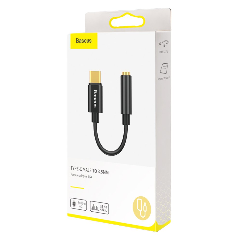 Audioadapter USB-C - 3.5mm Baseus L54, Svart CATL54-01