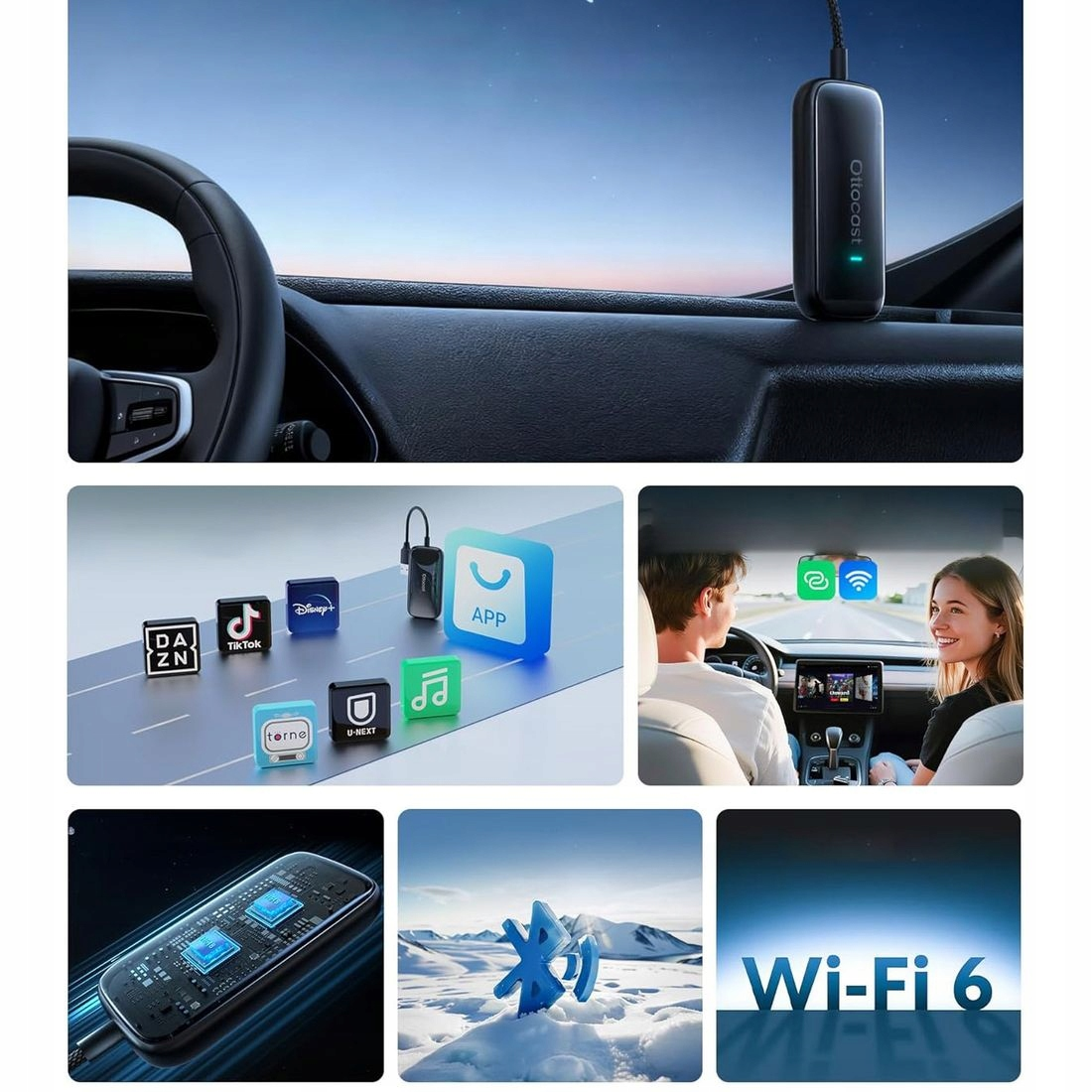 Trådløs Carplay / Android Auto-adapter Ottocast Play2Video Ultra for Apple iPhone / Android Series CA515-T