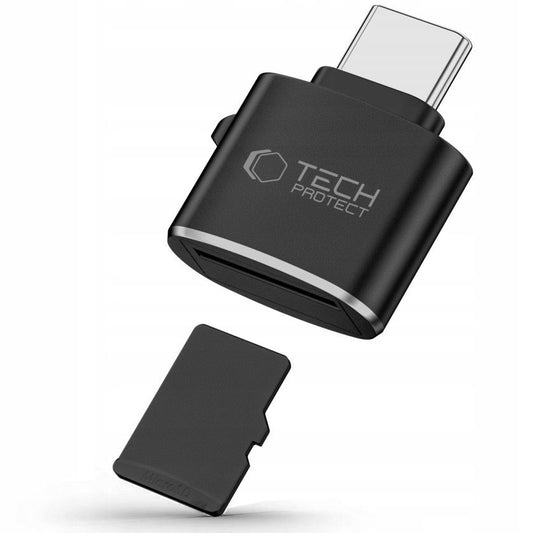 USB-C-kortleser Tech-Protect Ultraboost, microSD, Svart