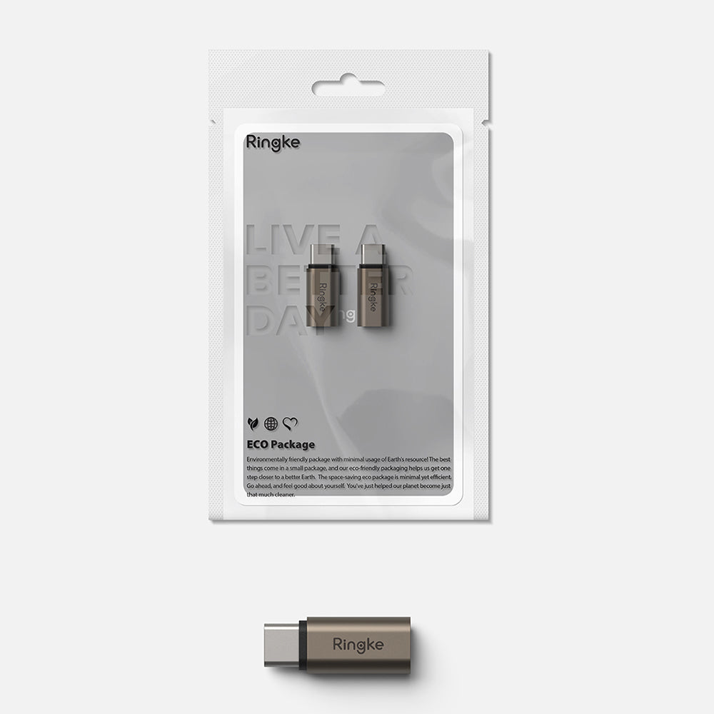 Adapter for Data og Lading Lightning - USB-C Ringke, Brun, Sett med 2 stykker