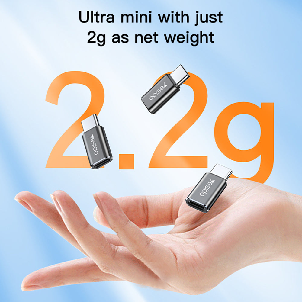 Adapter for Data og Lading Lightning - USB-C Yesido GS22, Grå