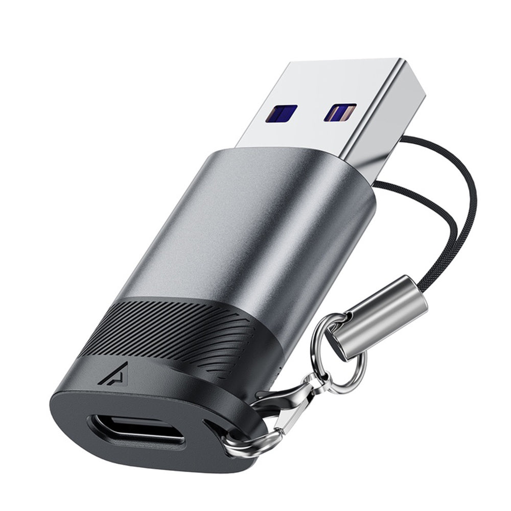 USB-C - USB-A Acefast J8 data- og ladeadapter, Grå