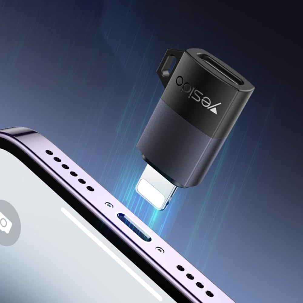 USB-C - Lightning Data- og Ladeadapter Yesido GS27, Grå