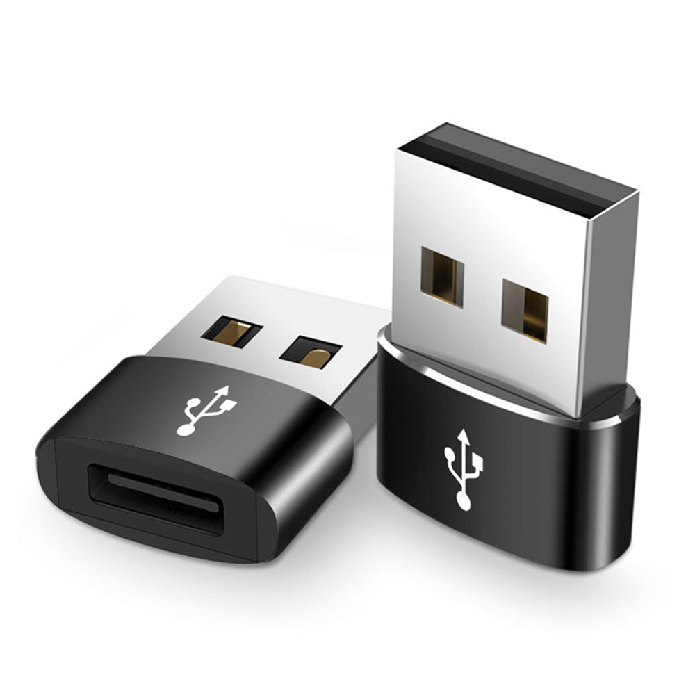 USB-C - USB-A Techsuit Data- og Ladeadapter, Svart