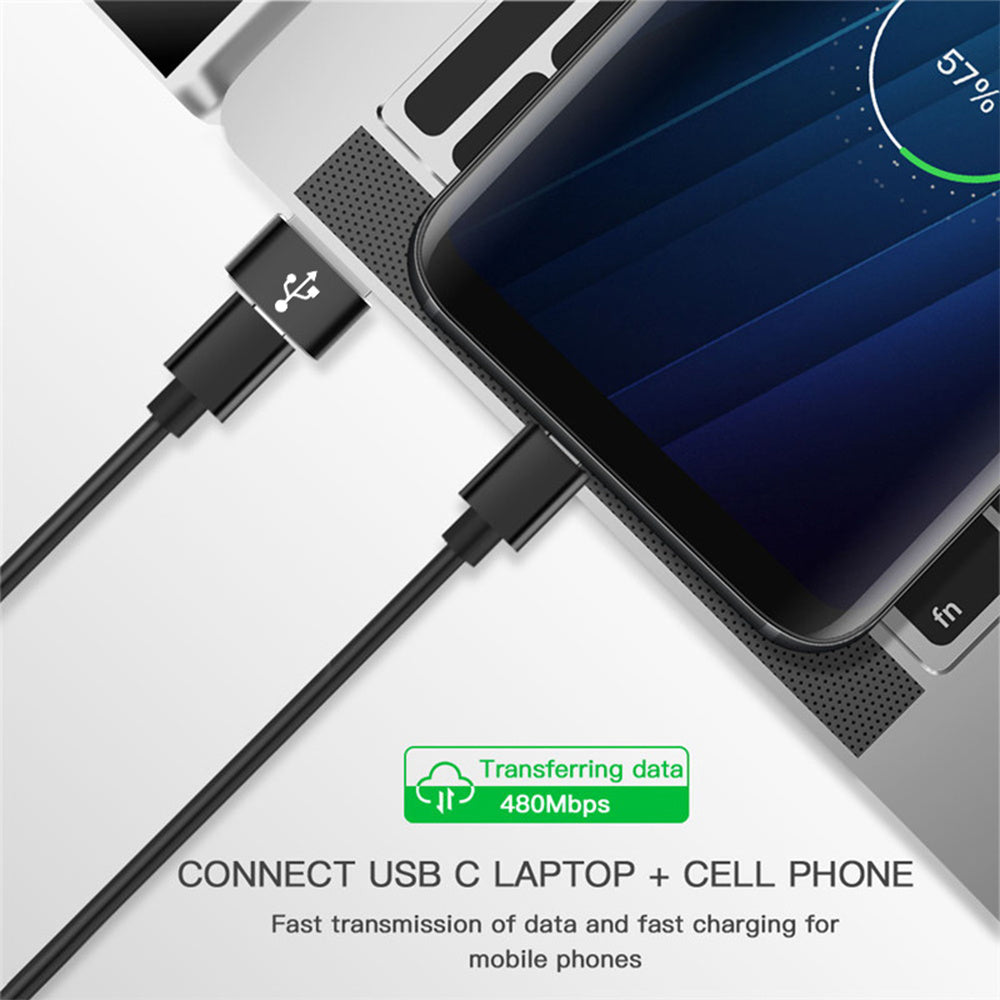 USB-C - USB-A Techsuit Data- og Ladeadapter, Svart