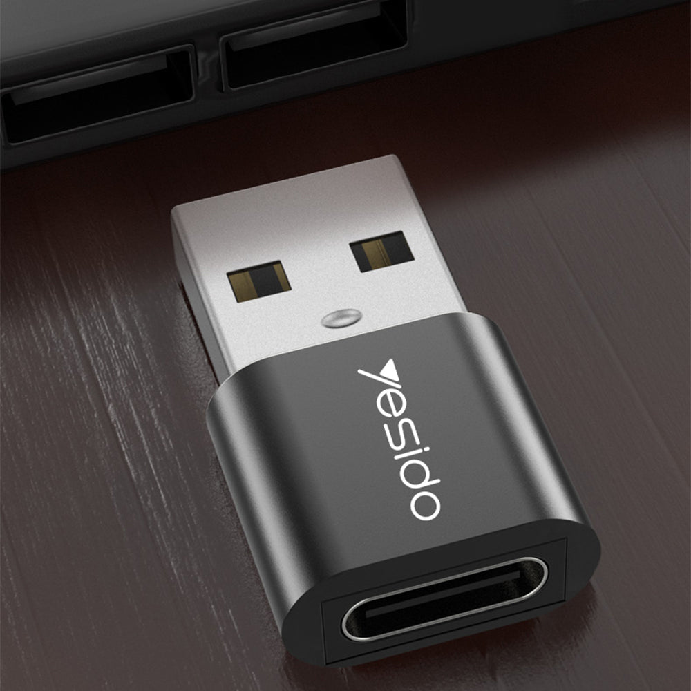 Adapter for Data og Lading USB-C - USB-A Yesido GS09, Svart