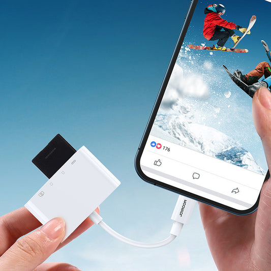 Joyroom Lightning - USB-A / microSD OTG-adapter, hvit S-H142