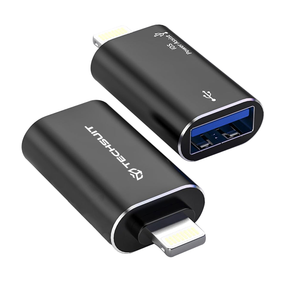 OTG Lightning - USB-A Techsuit A18 AluVoltX adapter, Svart