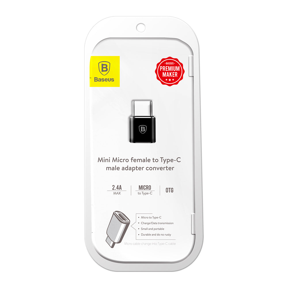 MicroUSB til USB-C Baseus data- og ladeadapter, svart CAMOTG-01