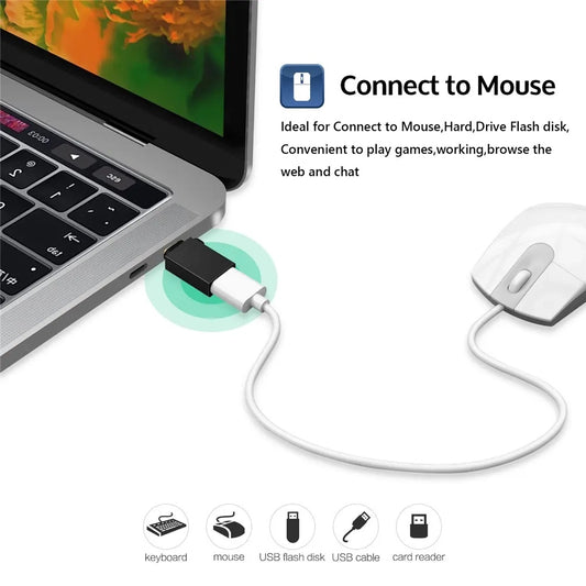 OTG-adapter microUSB / USB-C - USB-A Techsuit A13 DuoVoltX, Grå, Sett med 2 stykker