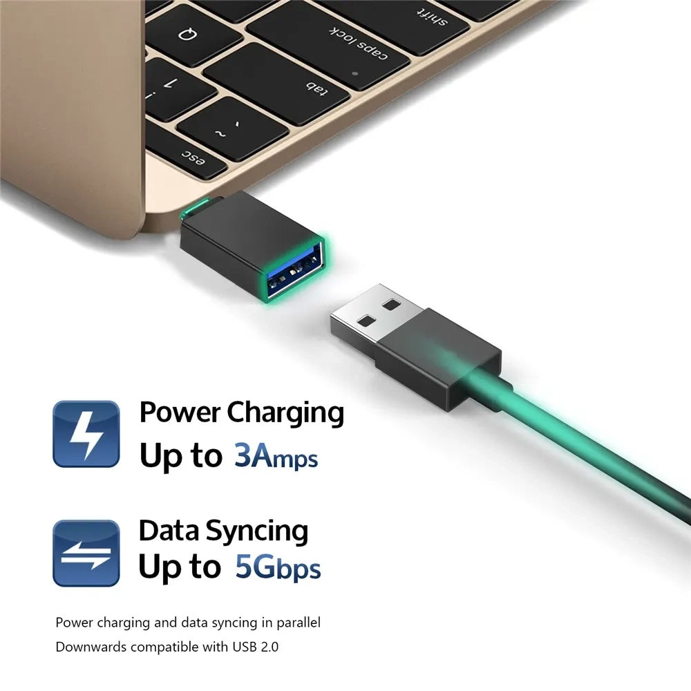 OTG-adapter microUSB / USB-C - USB-A Techsuit A13 DuoVoltX, Grå, Sett med 2 stykker