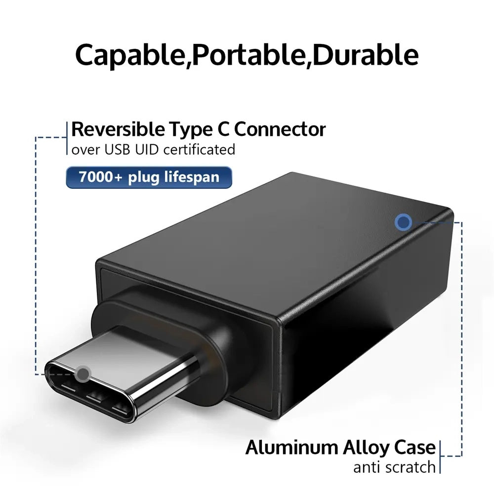 OTG-adapter microUSB / USB-C - USB-A Techsuit A13 DuoVoltX, Grå, Sett med 2 stykker