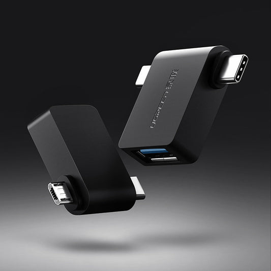 OTG microUSB / USB-C - USB-A UGREEN U30453, Svart