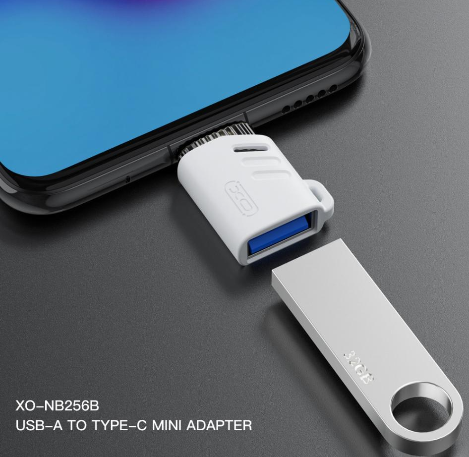 OTG-adapter USB-C - USB-A XO Design NB256B, Hvit