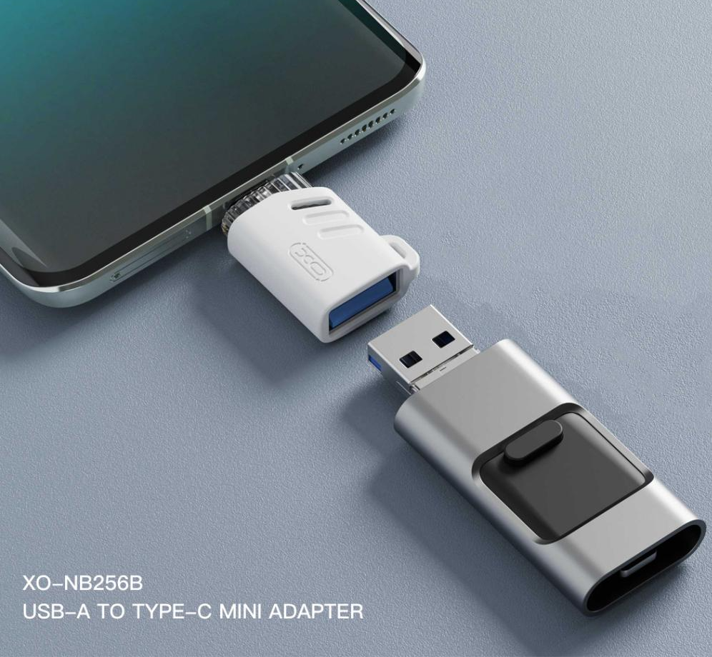 OTG-adapter USB-C - USB-A XO Design NB256B, Hvit