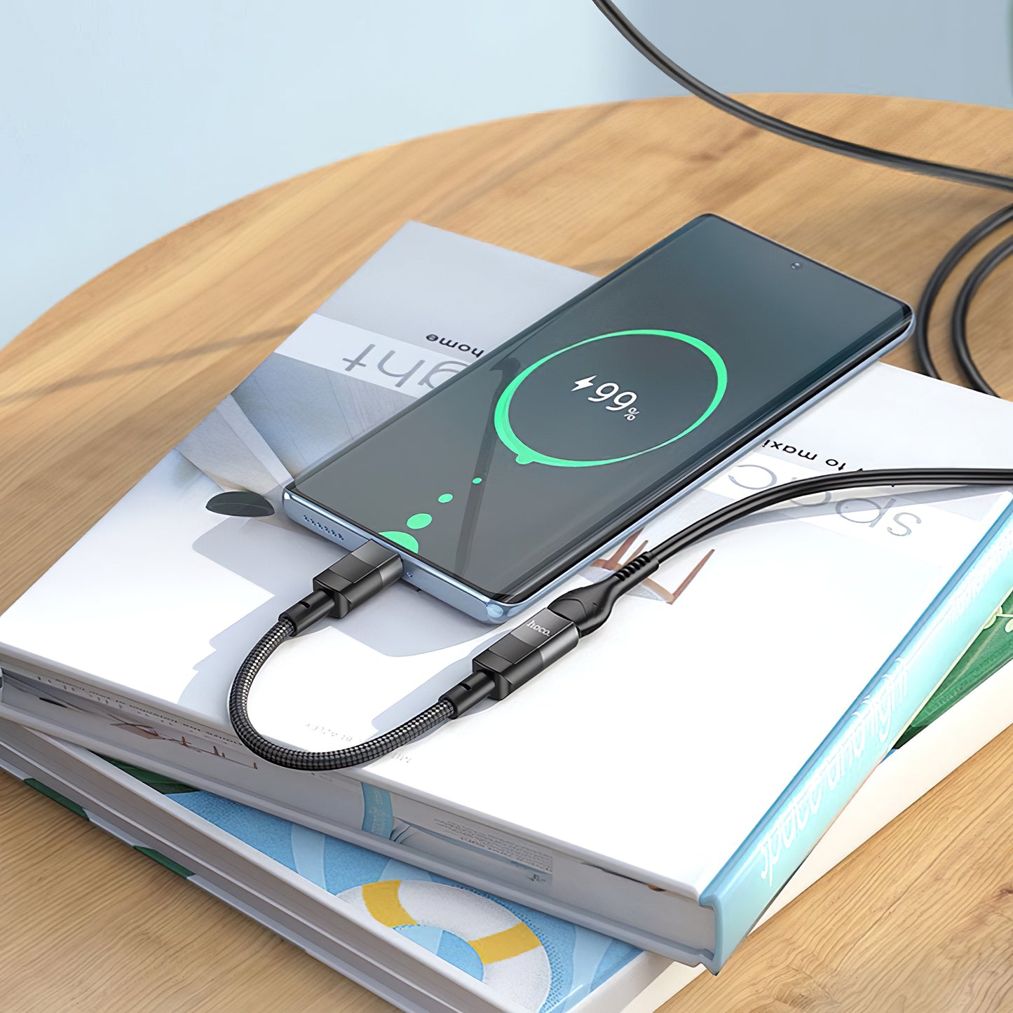 Lightning data- og ladeadapter - USB-C HOCO U107 USB-C, 0,1 m, svart