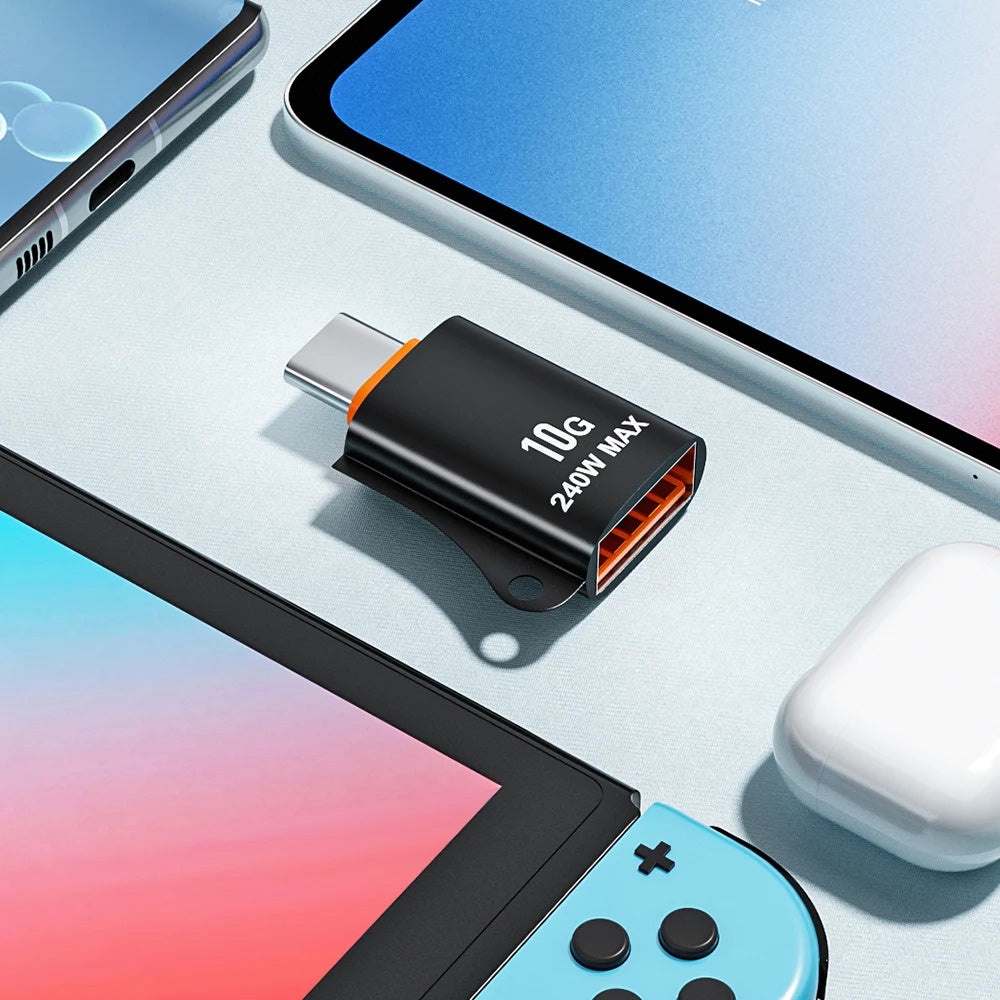 OTG-adapter USB-C - USB-A Techsuit A1 HyperPort, Svart Oransje
