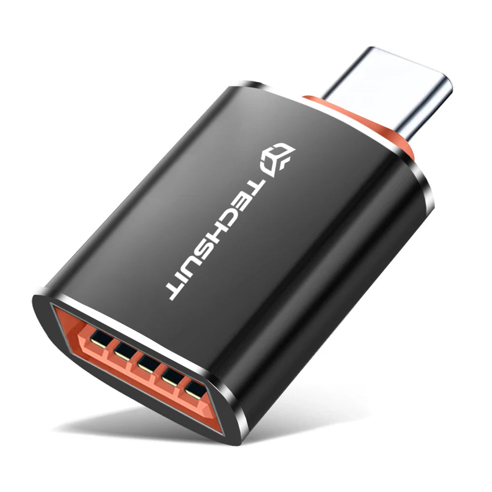 OTG-adapter USB-C - USB-A Techsuit A2 HyperPort, Svart Oransje