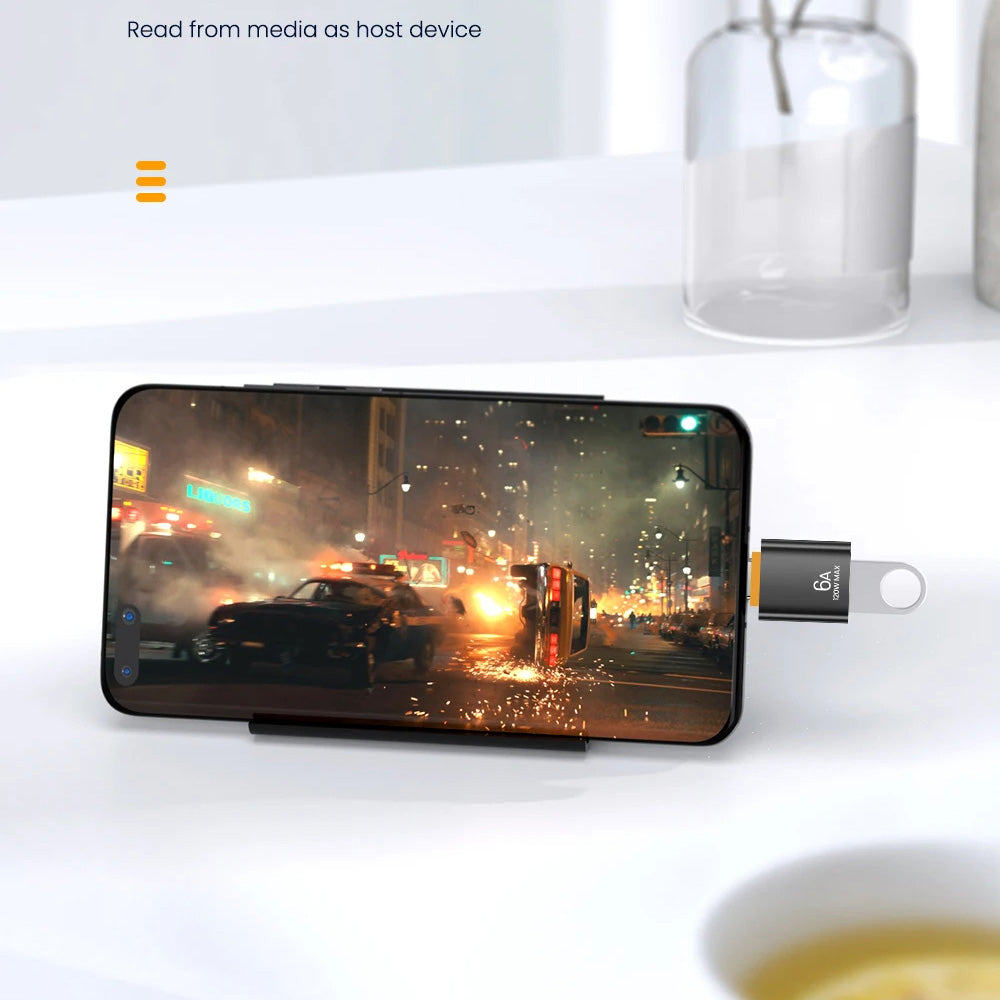 OTG-adapter USB-C - USB-A Techsuit A2 HyperPort, Svart Oransje