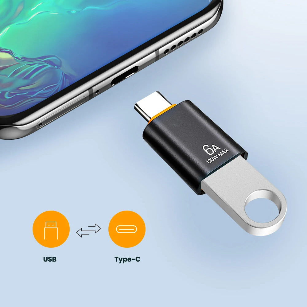 OTG-adapter USB-C - USB-A Techsuit A2 HyperPort, Svart Oransje