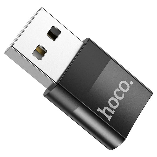 USB-C - USB-A data- og ladeadapter HOCO UA17, svart