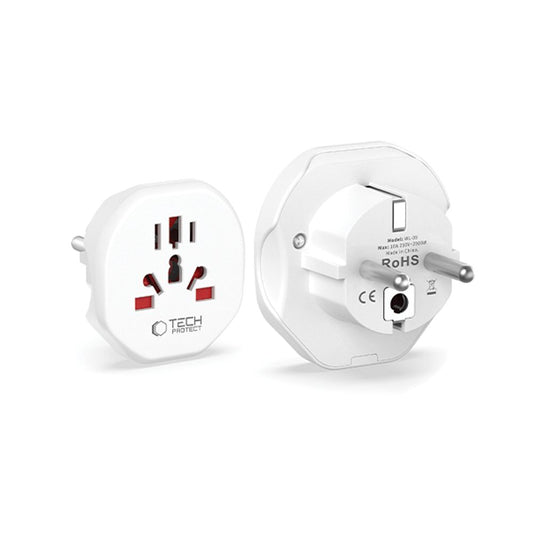 Tech-Protect nettverksadapter US / UK / AU / AU / FI / CN - Europa, hvit