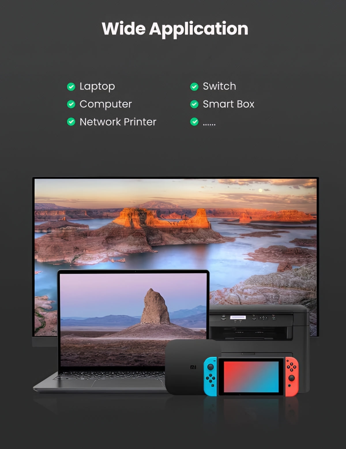 UGREEN CM209 Nettverkskort, RJ45, USB, Grå