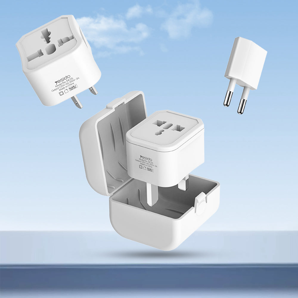 Nettverksadapter Yesido MC25 Travel CN/ US / EU / UK, Hvit