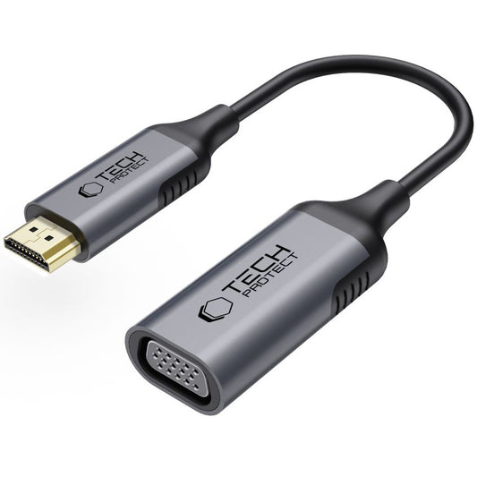 Videoadapter Tech-Protect Ultraboost, VGA - HDMI, 1080P, Svart