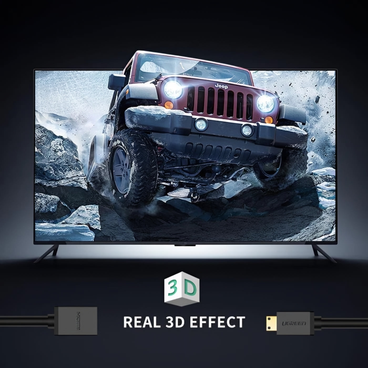 UGREEN 20137 Videoadapter, miniHDMI - HDMI, 4K, Svart