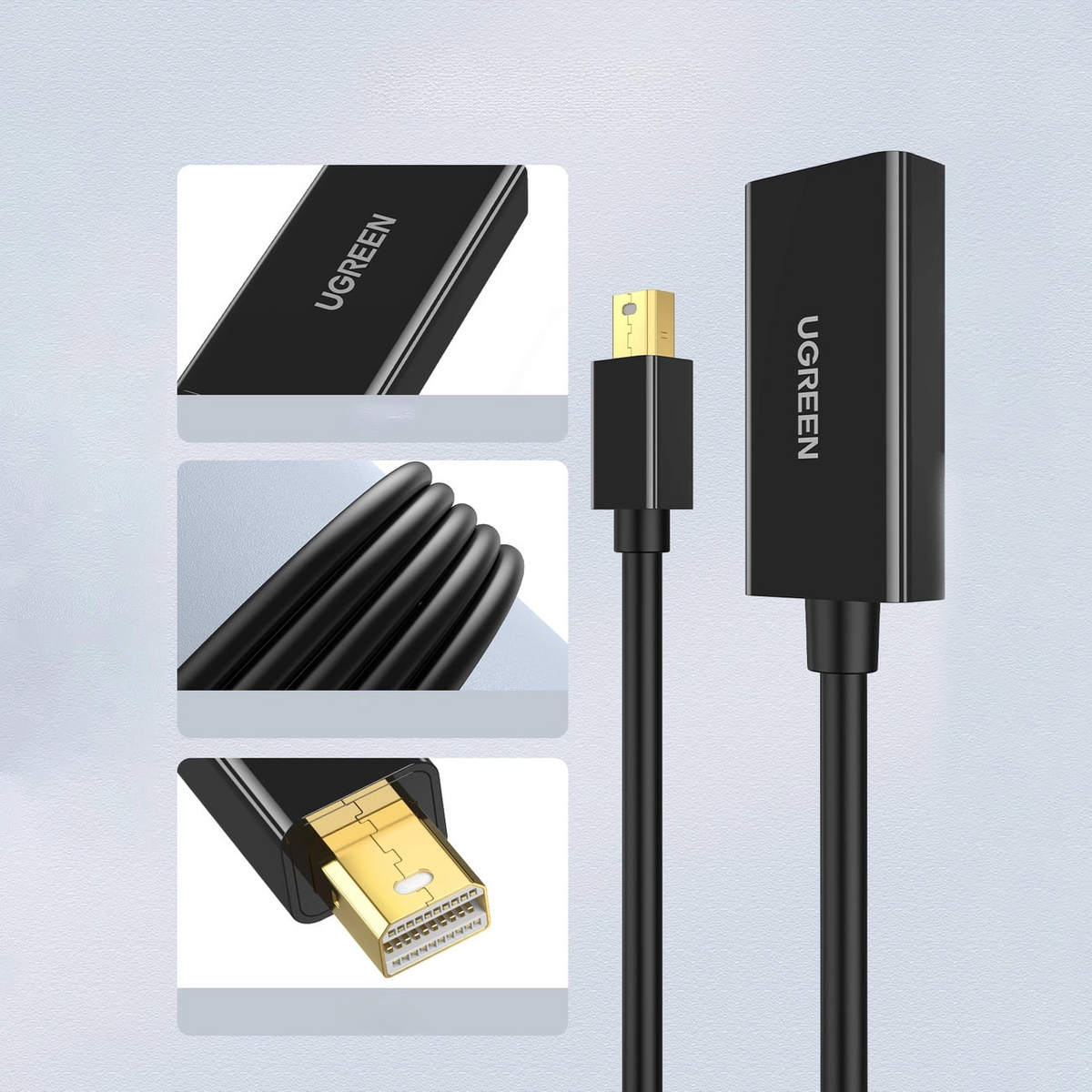 UGREEN MD112 videoadapter, MiniDisplayPort - HDMI, 4K, svart