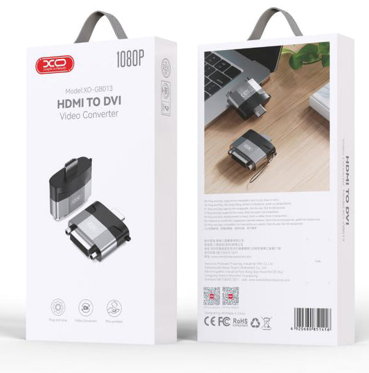 Videoadapter XO Design GB013, HDMI - DVI, 1080P, Grå