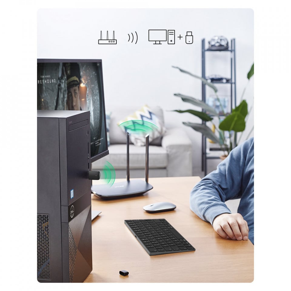 UGREEN CM448 trådløs adapter, Dual Band, Svart