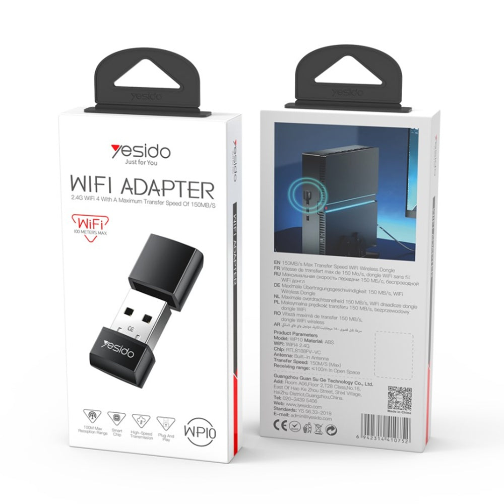 Trådløs adapter Yesido WP10, 150Mbps, Svart