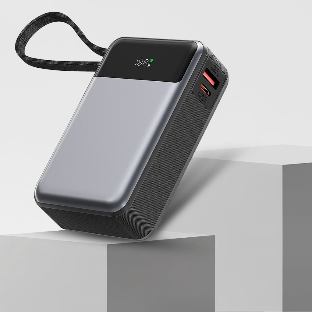 Ekstern batteri Acefast M21, 20000mAh, 65W, QC + PD, 1 x USB-A - 2 x USB-C, Svart