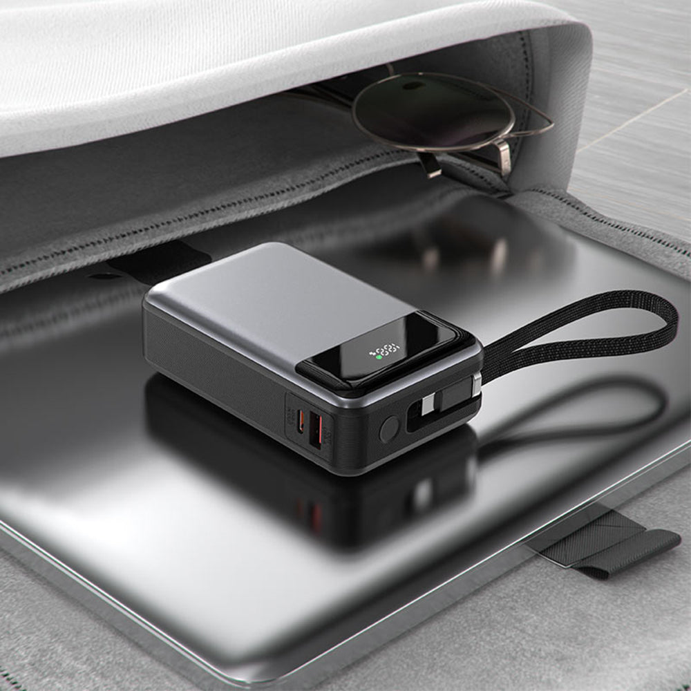 Ekstern batteri Acefast M21, 20000mAh, 65W, QC + PD, 1 x USB-A - 2 x USB-C, Svart
